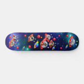 Kosmische Kätzchen in der Alien Raumfahrt UFO Skateboard (Horizontal)