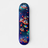 Kosmische Kätzchen in der Alien Raumfahrt UFO Skateboard (Vorne)