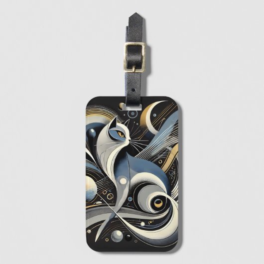 Kosmische Katze Abstrakte Himmelsbindertasche Gepäckanhänger (Vorderseite Vertikal)