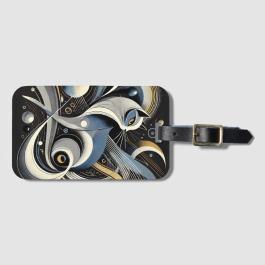 Kosmische Katze Abstrakte Himmelsbindertasche Gepäckanhänger (Vorderseite (Horizontal))