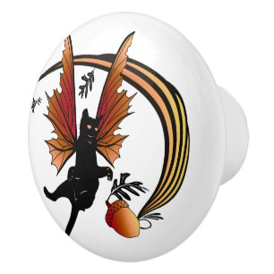 Kosmische Katze Acorn Keramikknauf