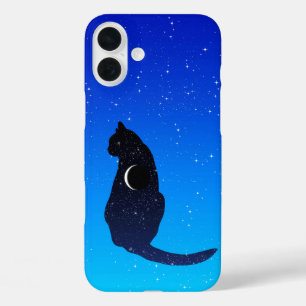 Kosmische Katze auf einem sternenklaren Himmelshin iPhone 16 Plus Hülle