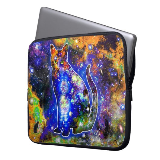 Kosmische Katze Epsilon Electronics Bag Laptopschutzhülle (Vorderseite Links)