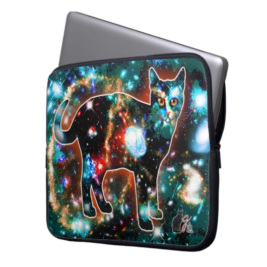 Kosmische Katze Gamma Electronics Bag Laptopschutzhülle (Vorderseite Links)