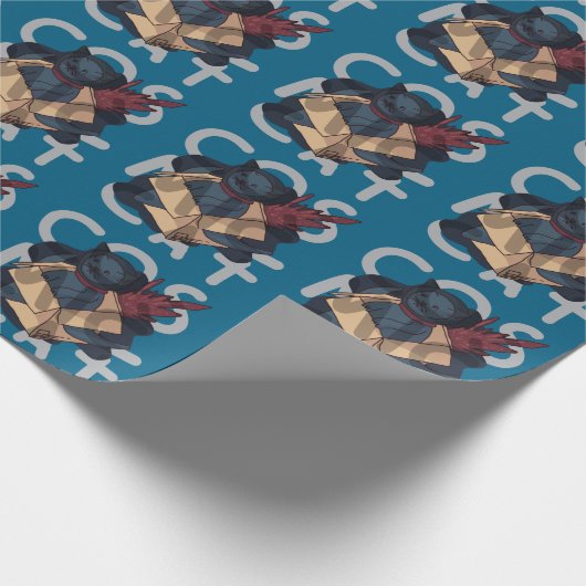 Kosmische Katze Geschenkpapier (Ecke)