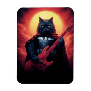 Kosmische Katze Gitarre spielen in Galaxie Magnet