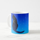 Kosmische Katze im Hintergrund eines Sternenhimmel Kaffeetasse (Vorderseite Links)