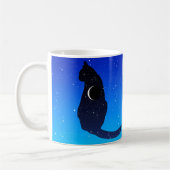 Kosmische Katze im Hintergrund eines Sternenhimmel Kaffeetasse (Links)