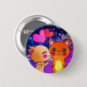 Kosmische Katze im Weltraum Kiss Button (Vorne & Hinten)