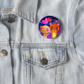 Kosmische Katze im Weltraum Kiss Button (Beispiel)