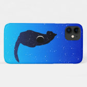Kosmische Katze in Sternen und Mondmondmuster Case-Mate iPhone Hülle (Rückseite (Horizontal))