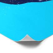 Kosmische Katze in Sternen und Mondmondmuster Poster (Ecke)