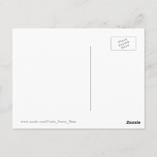 Kosmische Katze in Sternen und Mondmondmuster Postkarte (Rückseite)