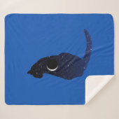 Kosmische Katze in Sternen und Mondmondmuster Sherpadecke (Vorderseite (Horizontal))