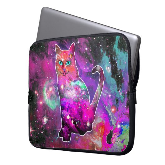 Kosmische Katze Iota Electronics Bag Laptopschutzhülle (Vorderseite Links)