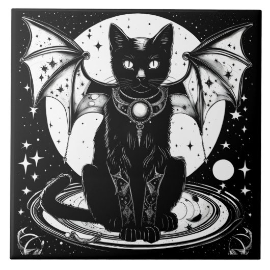 Kosmische Katze - Katze I Fliese (Vorderseite)