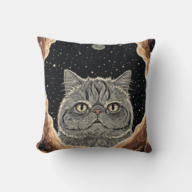 Kosmische Katze Kissen (Vorderseite)