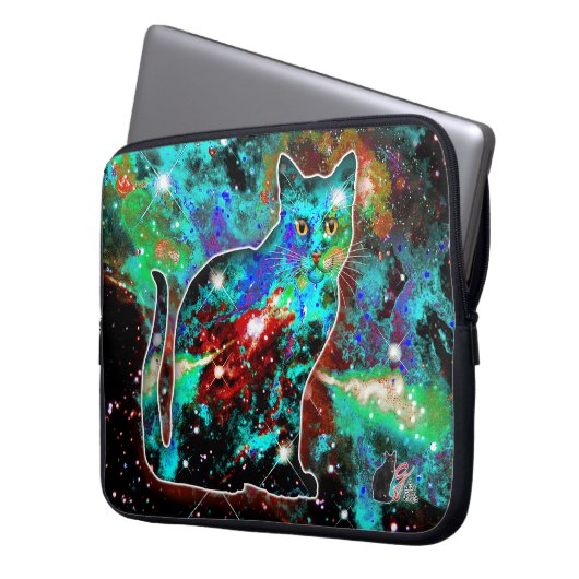 Kosmische Katze Lambda Elektronik-Bag Laptopschutzhülle (Vorderseite Links)