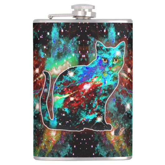 Kosmische Katze Lambda Flachmann (Vorderseite)