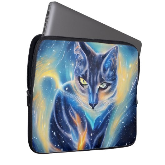 Kosmische Katze Laptopschutzhülle (Vorne Rechts)