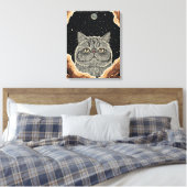 Kosmische Katze Leinwanddruck (Insitu (Schlafzimmer))