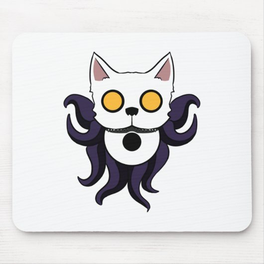 Kosmische Katze mit hohlen Augen Mousepad (Vorne)