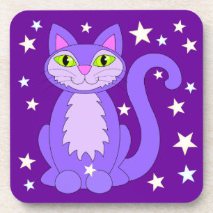 Kosmische Katze Niedlich Lächeln Cartoon Kitty Li Untersetzer
