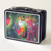 Kosmische Katze Omega Metal Lunchbox (Rückseite)