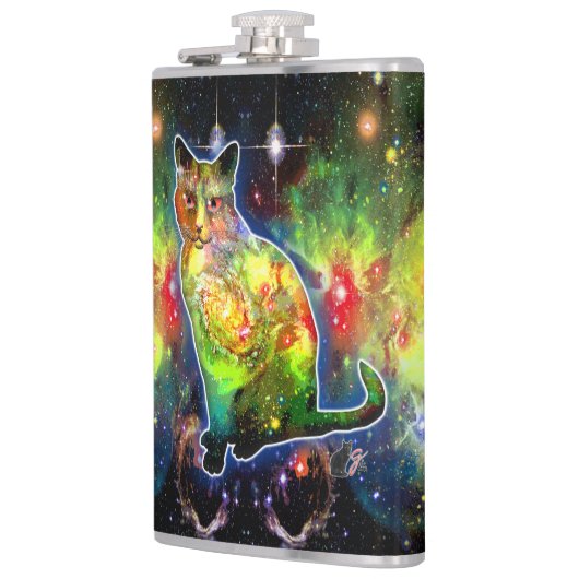 Kosmische Katze Omicron Flachmann (Links)