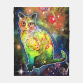 Kosmische Katze Omicron Fleecedecke (Vorderseite)