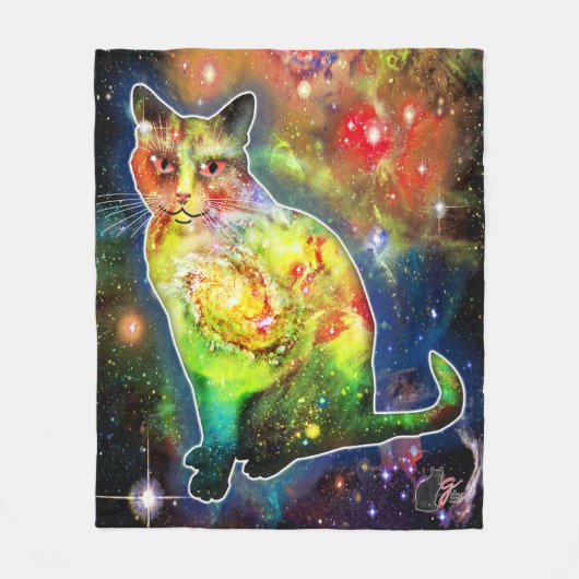 Kosmische Katze Omicron Fleecedecke (Vorderseite)