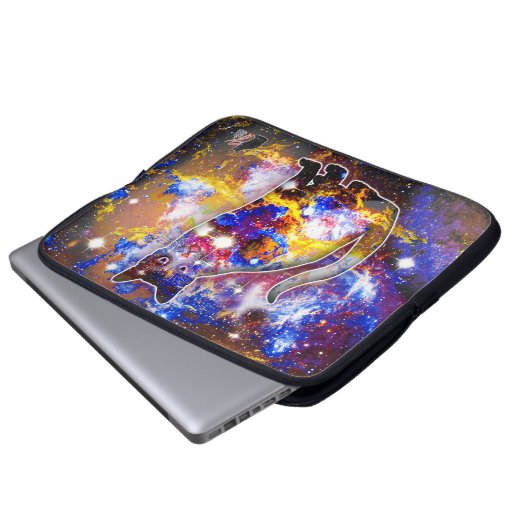 Kosmische Katze Psi Electronics Bag Laptopschutzhülle (Vorne Knopf)