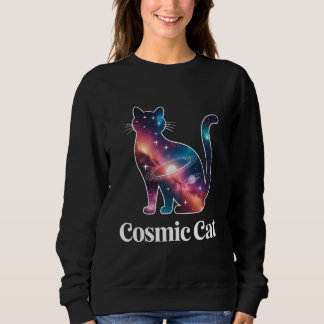 Kosmische Katze Silhouette Galaxy Space Stars Cele Sweatshirt