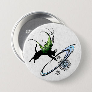 Kosmische Katze Snowflake Button