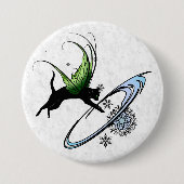 Kosmische Katze Snowflake Button (Vorderseite)