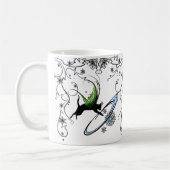 Kosmische Katze Snowflake Kaffeetasse (Links)
