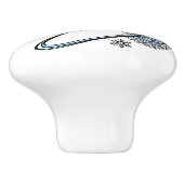 Kosmische Katze Snowflake Keramikknauf (Seitenansicht)