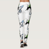 Kosmische Katze Snowflake Leggings (Rückseite)