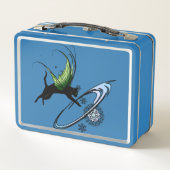 Kosmische Katze Snowflake Metall Lunch Box (Rückseite)