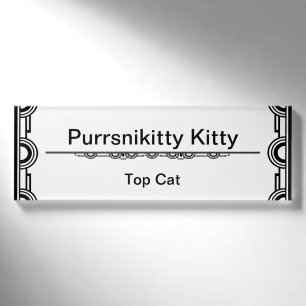 Kosmische Katze Snowflake Namenschild