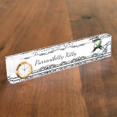 Kosmische Katze Snowflake Namensplakette (Seite)