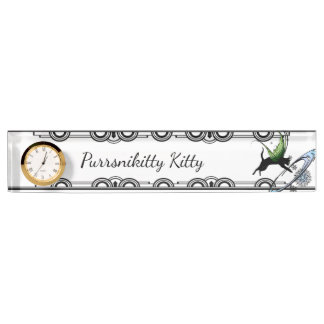 Kosmische Katze Snowflake Namensplakette