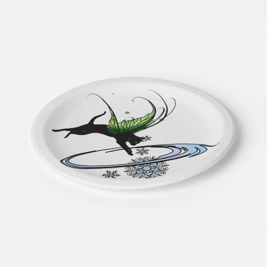 Kosmische Katze Snowflake Pappteller (Schrägansicht)