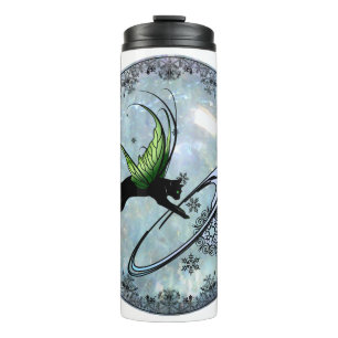 Kosmische Katze Snowflake Thermosbecher