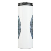 Kosmische Katze Snowflake Thermosbecher (Rückseite)