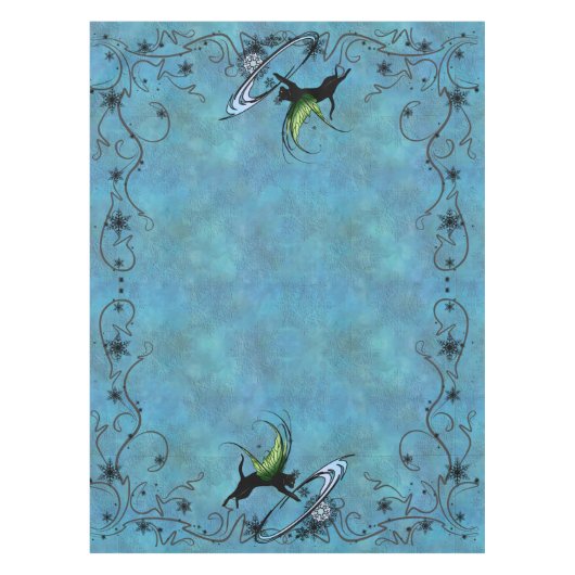 Kosmische Katze Snowflake Tischdecke (Vorderseite)