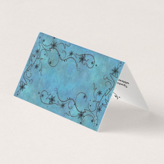 Kosmische Katze Snowflake Visitenkarten (Rückseite)