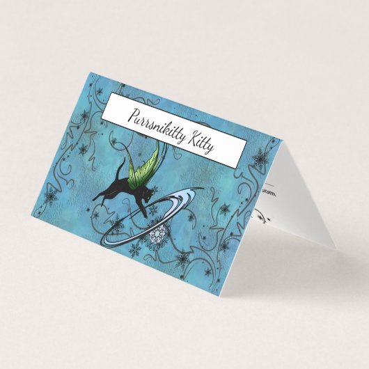 Kosmische Katze Snowflake Visitenkarten (Vorderseite)