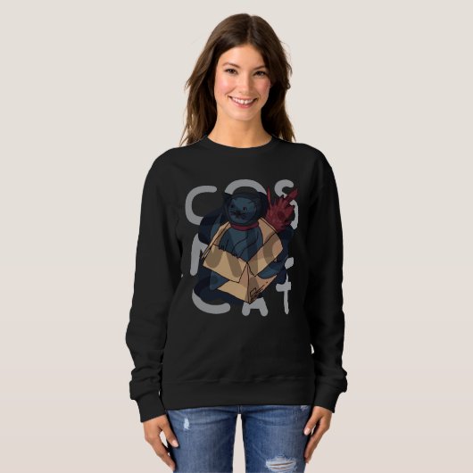 Kosmische Katze Sweatshirt (Vorne ganz)