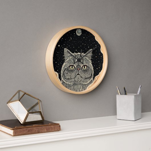 Kosmische Katze Uhr (Büro)
